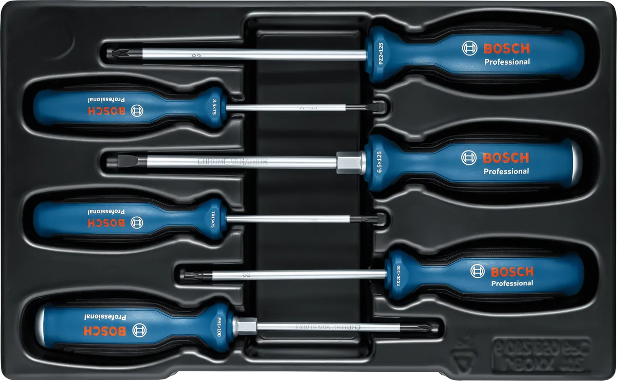 Σετ κατσαβιδιών Bosch SL/PH/PZ/TX 6 τεμαχίων με λαβές πολλαπλών στοιχείων.